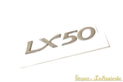VESPA Schriftzug "LX 50" - Zum Kleben / Seitenhaube LX 50cm³ Chrom Seite Emblem
