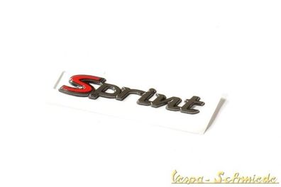 VESPA Schriftzug Beinschild "Sprint" - Schwarz / Zum Kleben - 50-150 cm³ Emblem