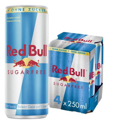 Red Bull Sugarfree koffeinhaltiges Erfrischungsgetränk 250ml 4erPack