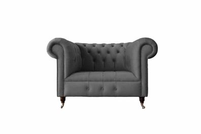 Chesterfield Textil Sessel 1 Sitzer Sofa Polster Design Luxus Klassische