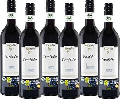 BIOrebe Dornfelder Rotwein Qualitätswein halbtrocken fruchtig 4500ml, 6er Pack