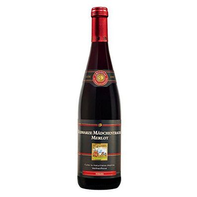 Schwarze Mädchentraube Merlot lieblicher Rotwein 750ml 6er Pack