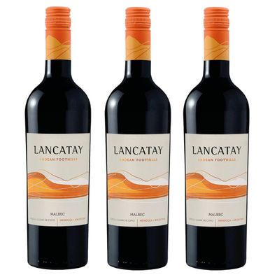 Lancatay Malbec Mendoza Rotwein aus Argentinien 750ml 3er Pack