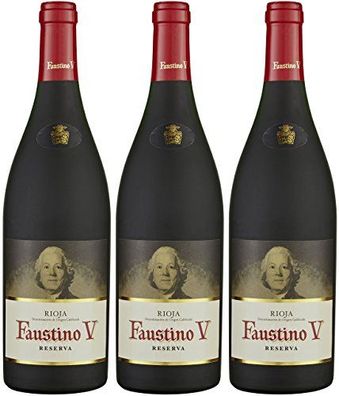 Faustino V Reserva D.O.C. Rotwein trocken kraftvoll harmonisch 2250ml, 3er Pack