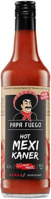 Papa Fuego Mexikaner sehr Scharf Tomatenschnaps Likör 700 ml