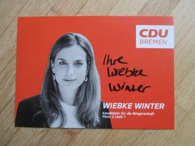 Bremen CDU Politikerin Wiebke Winter - handsigniertes Autogramm!!!