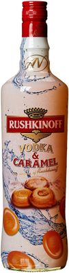 Vodka Rushkinoff Karamel Likör Weich und sanft 1000ml 6er Pack
