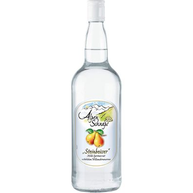 Alpenschnaps Steinbeisser Williamsbirne Obstbrand 35 Prozent 1000ml