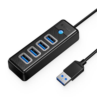 Orico PW4U-U3-015-BK-EP Hub Adapter USB auf 4x USB 3.0, 5 Gbps, mit 4 USB 3.0-Ansc...
