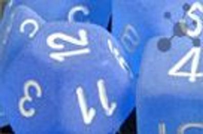 Frosted™ Polyhedral Blue/ white d12