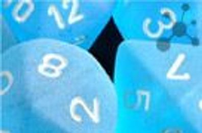 Frosted™ Polyhedral Caribbean Blue™/ white 7-Die Set
