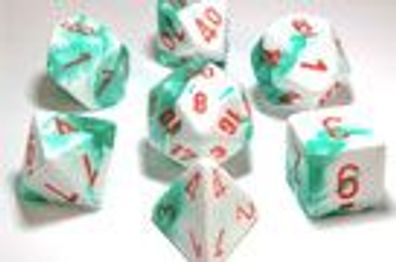 Gemini Polyhedral Mint Green-White/ orange 7-Die Set