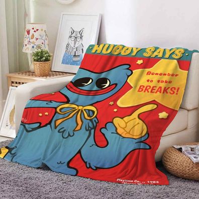 Poppy Playtime Flannel Fleece Blanket Air Conditioner Decke Huggy Wuggy Sofa Quilt