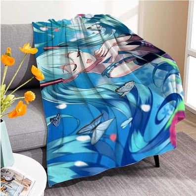 Anime Hatsune Miku Flannel Fleece Blanket Soft Druck Air Conditioner Decke Sofa Quilt