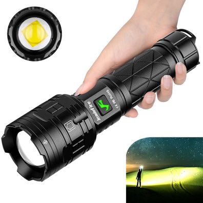 Taschenlampe, LED-Taschenlampe, starkes Licht, wiederaufladbare USB-Zoom-Camping-Tasc