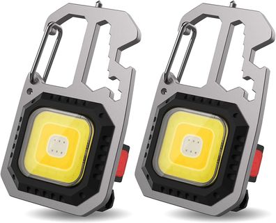 2 STÜCKE Mini Tragbare Arbeitsleuchte 7 Modi Schlüsselanhänger Taschenlampe Wasserdic