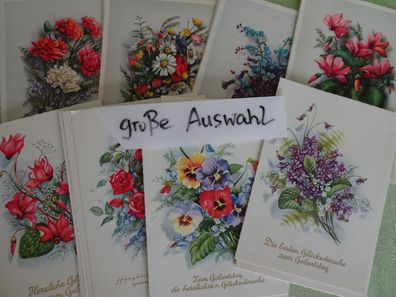 alte Postkarte AK Ilo West Germany Geburtstag Namenstag sign HS Blumen wie gemalt