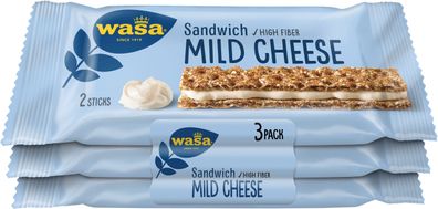 Wasa Sandwich Mild Cheese Käse 3er Volkorn Knäckebrot Riegel 90g