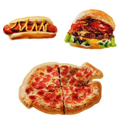 Mono Quick 0653x Fast Food 3D Applikation, Bügelbild, Pizza, Burger oder Hot Dog