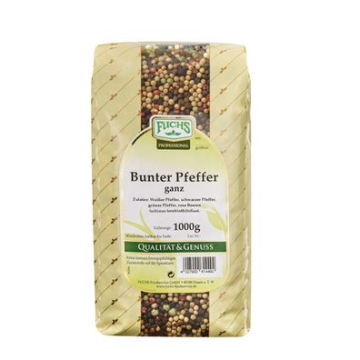Fuchs Bunter Pfeffer ganz aus grünem weißem schwarzem Pfeffer 1000g