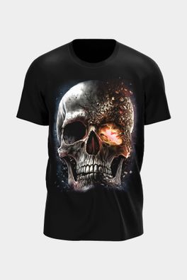 Wild glow in the Dark mit einem Totenkopf mit Schuss im AugeT shirt Design