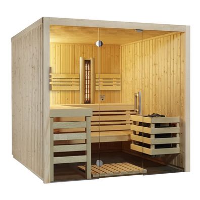 Infraworld Sauna Panorama Complete Fichte 210x160x203cm mit ABC-Strahler Multifunkti
