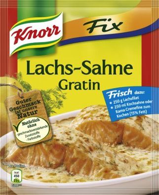 Knorr für Lachs Sahne Gratin mit würziger Creme sauce 252g, 9er Pack