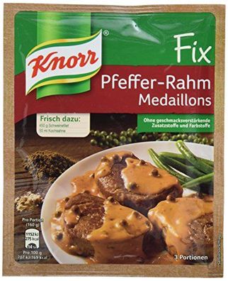 Knorr Fix Pfeffer Rahm Medaillons 3 Portionen 420g 12er Pack