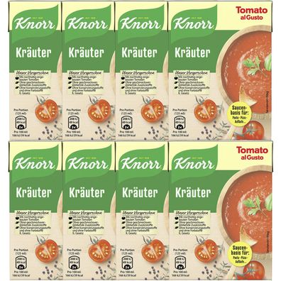 Knorr Tomato al Gusto Kräuter Basis für Pasta und Pizza 370g 8er Pack