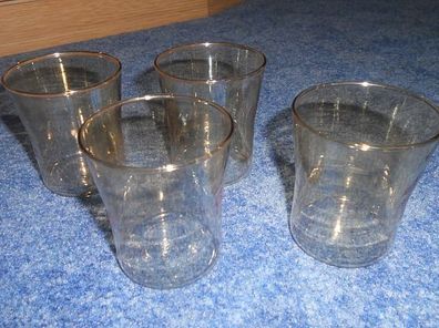 4 Gläser aus DDR Zeiten -beige getönt