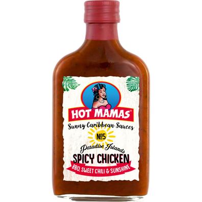 HOT MAMAS Sunny Caribbean Spicy Chicken BBQ Sauces Flasche 195ml
