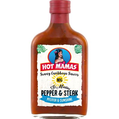 HOT MAMAS Sunny Caribbean Sauces Pepper and Steak in der Flasche 195ml