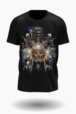 Wild Glow in the Dark totenkopf rider mit Dragon Tshirt design