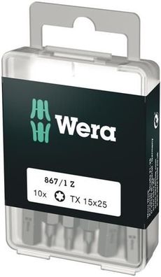 Wera 867/1 DIY TORX® Bits, TX 15 x 25 mm, 10-teilig