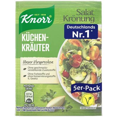Knorr Salatkrönung Küchen Kräuter klares Salat Dressing 5x 8g 5er