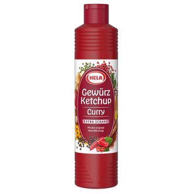 Hela Curry Gewürzketchup extra scharfen Geschmack 800ml 6er Pack