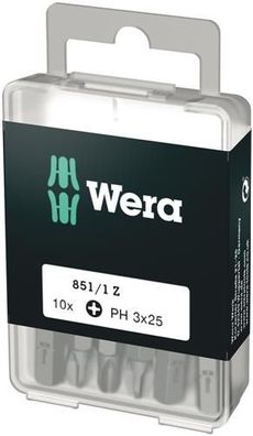 Wera 851/1 Z DIY Bits, PH 3 x 25 mm, 10-teilig