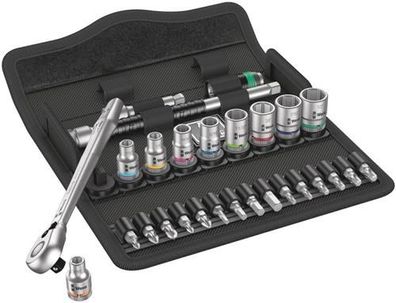 Wera 8100 SA 11 Zyklop Metal-Knarrensatz, Umschalthebel, 1/4"-Antrieb, zöllig, ...