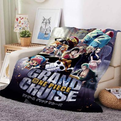 Anime One Piece Flannel Fleece Blanket Luffy Ace Chopper Zoro Decke Sofa Quilt