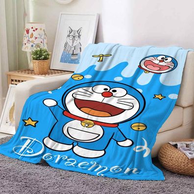 Anime Doraemon Flannel Fleece Blanket Nobita Nobi Minamoto Goda Decke Sofa Quilt