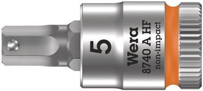 Wera 8740 A HF Zyklop Bitnuss mit 1/4"-Antrieb, mit Haltefunktion für Innensechska...