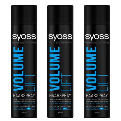 Syoss Volume Lift Halt und luftiges Volumen Haarspray 400 ml 3er Pack