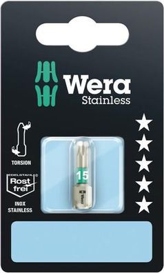 Wera 3867/1 TS SB TORX® Bits, Edelstahl, TX 15 x 25 mm