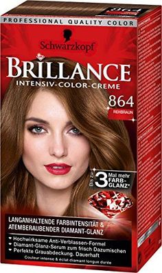 Brillance Intensiv-Color-Creme 864 Rehbraun, 3er Pack (3 x 143 ml)