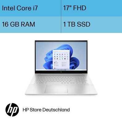 HP ENVY 17-cr0774ng Laptop 17.3" Full HD, Intel i7, 16GB RAM, 1TB SSD, silber