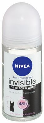 Nivea Deodorant Roll On Invisible for Black und White Clear 50ml