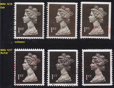 England GREAT Britain [1989] MiNr 1215,17 ex ( O/ used ) [01] Machin div. Zähnung