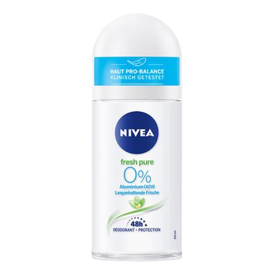 Nivea Fresh Pure Deo roll on 48h aus milde pflege 50ml 6er Pack