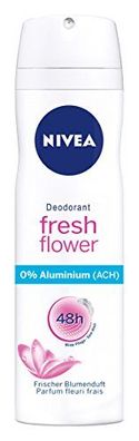 Nivea Deo Fresh Flower Spray, ohne Aluminium, 6er Pack (6 x 150 ml)