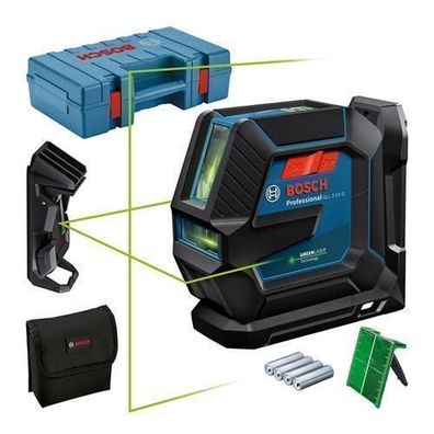 Bosch GLL 2-15 G grün Kreuzlinienlaser inkl. Laserzieltafel im Koffer
